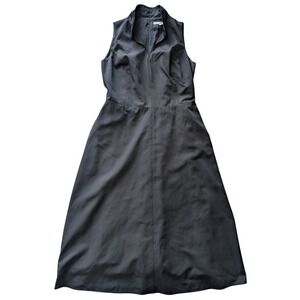 David Findlay Women's Size 10 Black V Neck Sleeves Tea Length Dress